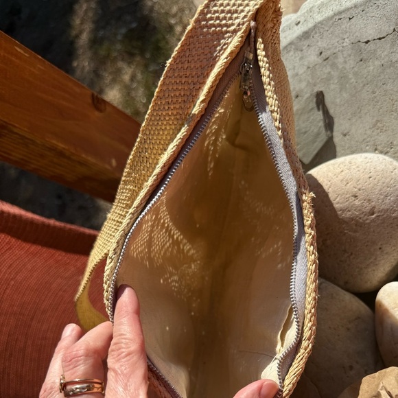 Vintage Beatnik, Hippie 1950’s-60’s Rattan Woven Bag - Picture 5 of 8